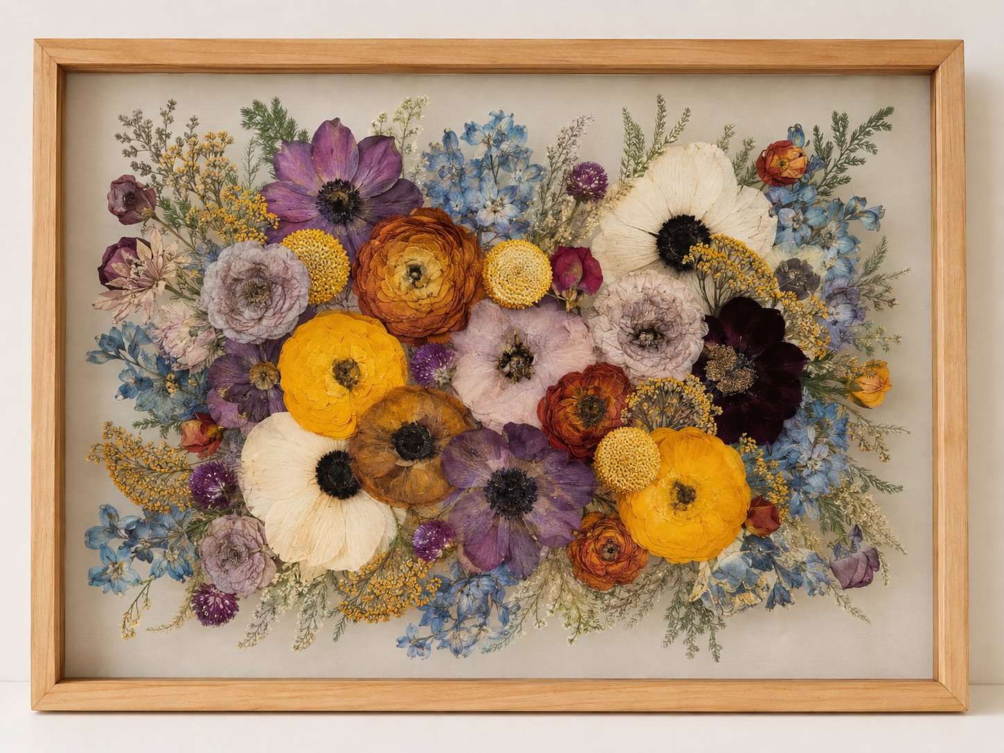 Custom Pressed Floral 18X24