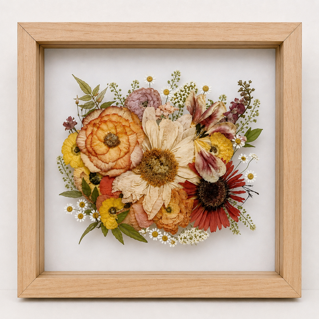 Custom Pressed Floral 10X10