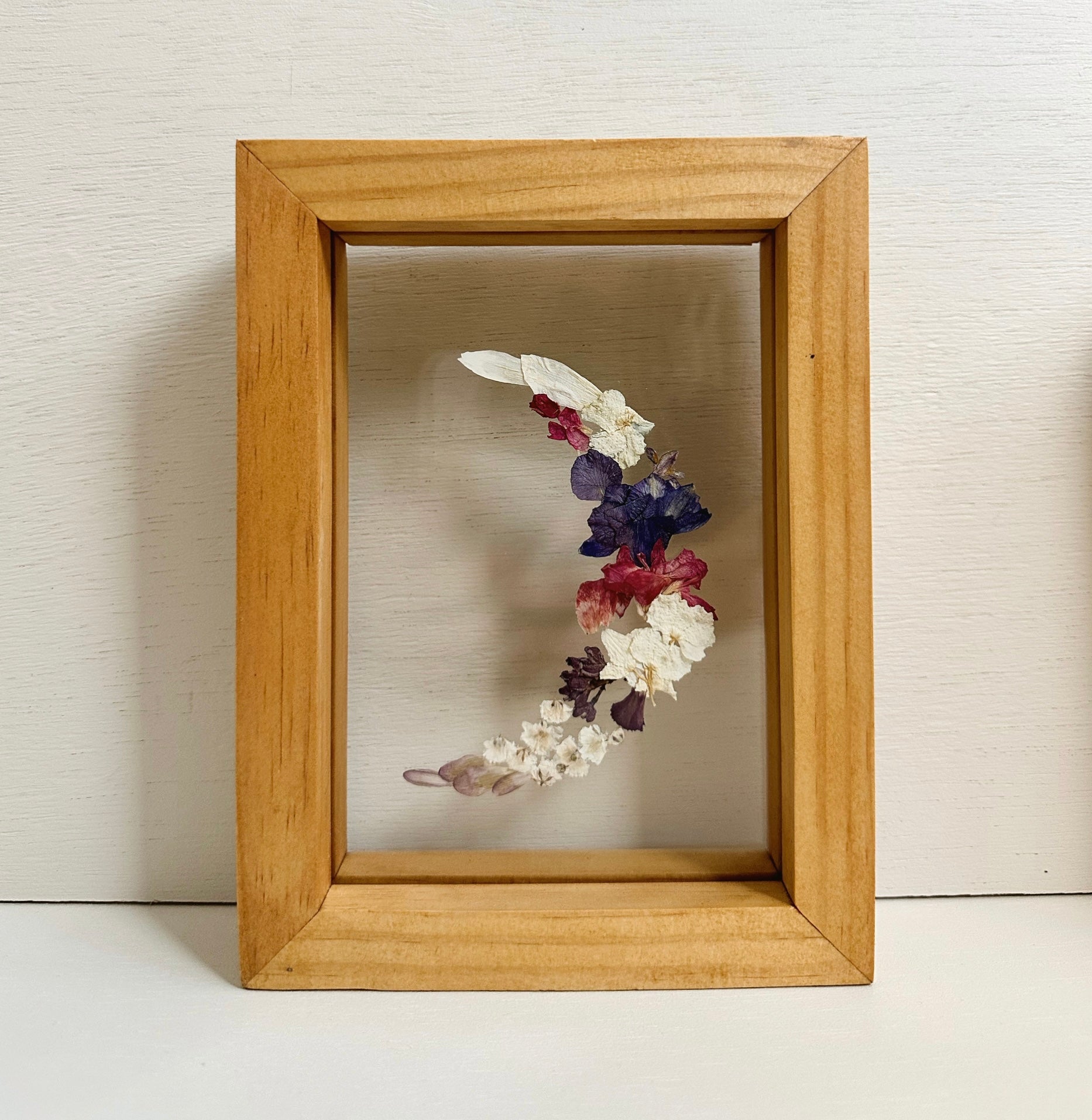Floral crescent moon  5x7